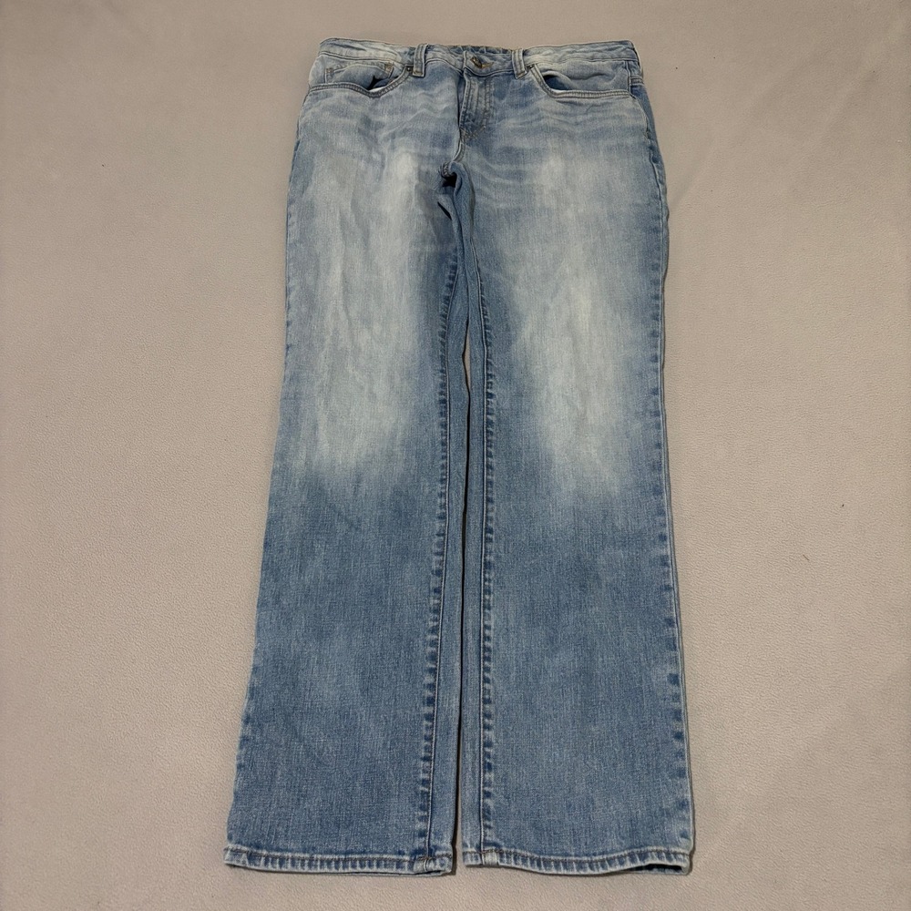 Buffalo David Bitton Six Straight Leg Jeans Mens 34x32 Light Wash Blue Denim